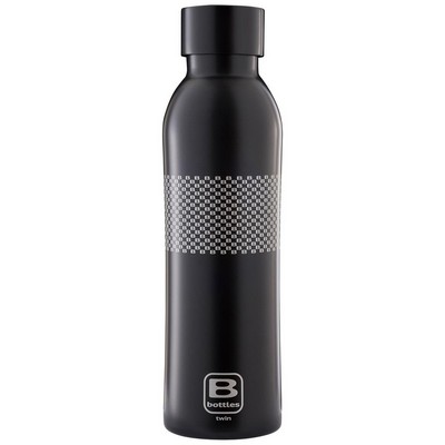 BUGATTI  B Bottles Twin - B Pattern - 500 ml - Doppelwandige Thermoflasche aus 18/10 Edelstahl